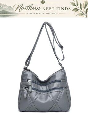 WITERY PU Leather Crossbody Bag Shoulder Handbag Hobo Purse Adjustable Strap